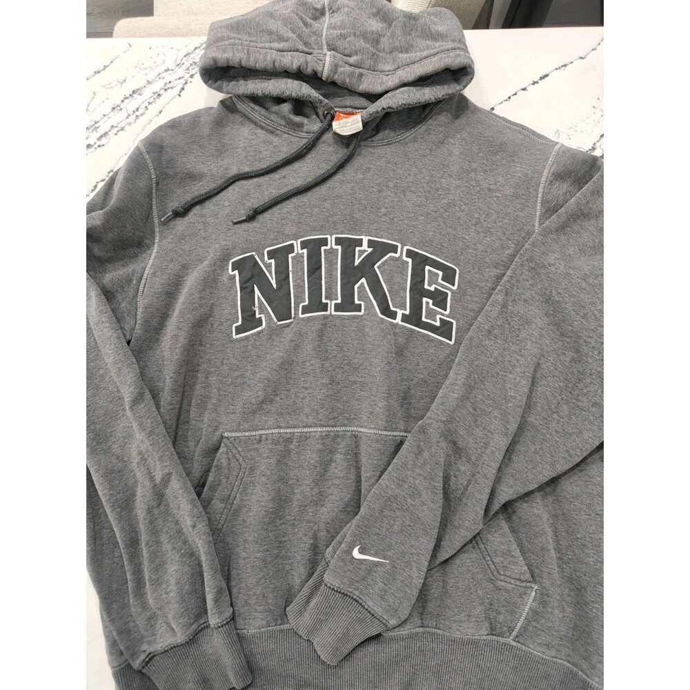 Vintage Y2K Nike Athletic Dept Mini Swoosh Spell Out Hoodie Gray Size Large